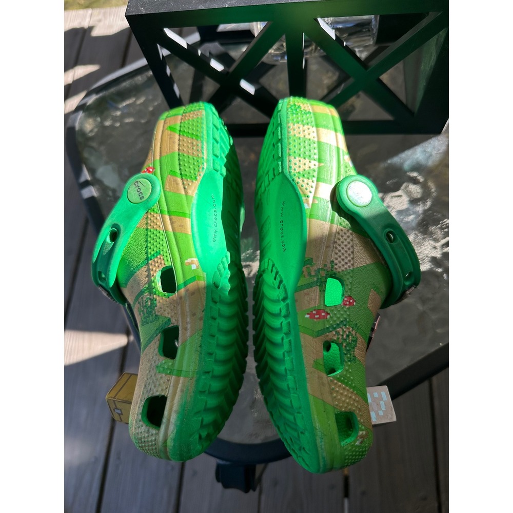 Croc Minecraft Clog Shoes Green Camo With Jibbitz Kids Junior Size J2 - Picture 5 of 7